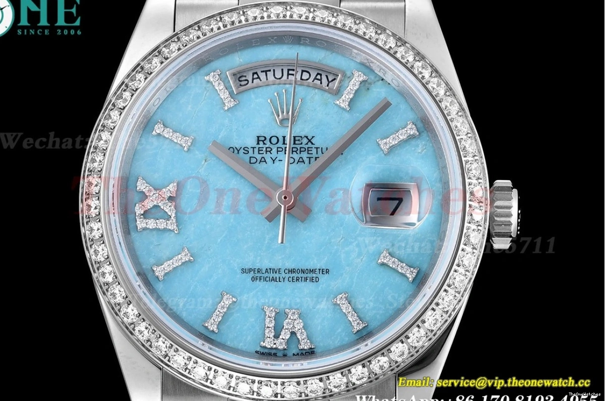 DayDate SS A2836 Turquoise RAF Dial 36mm SS Pres Dia 0520